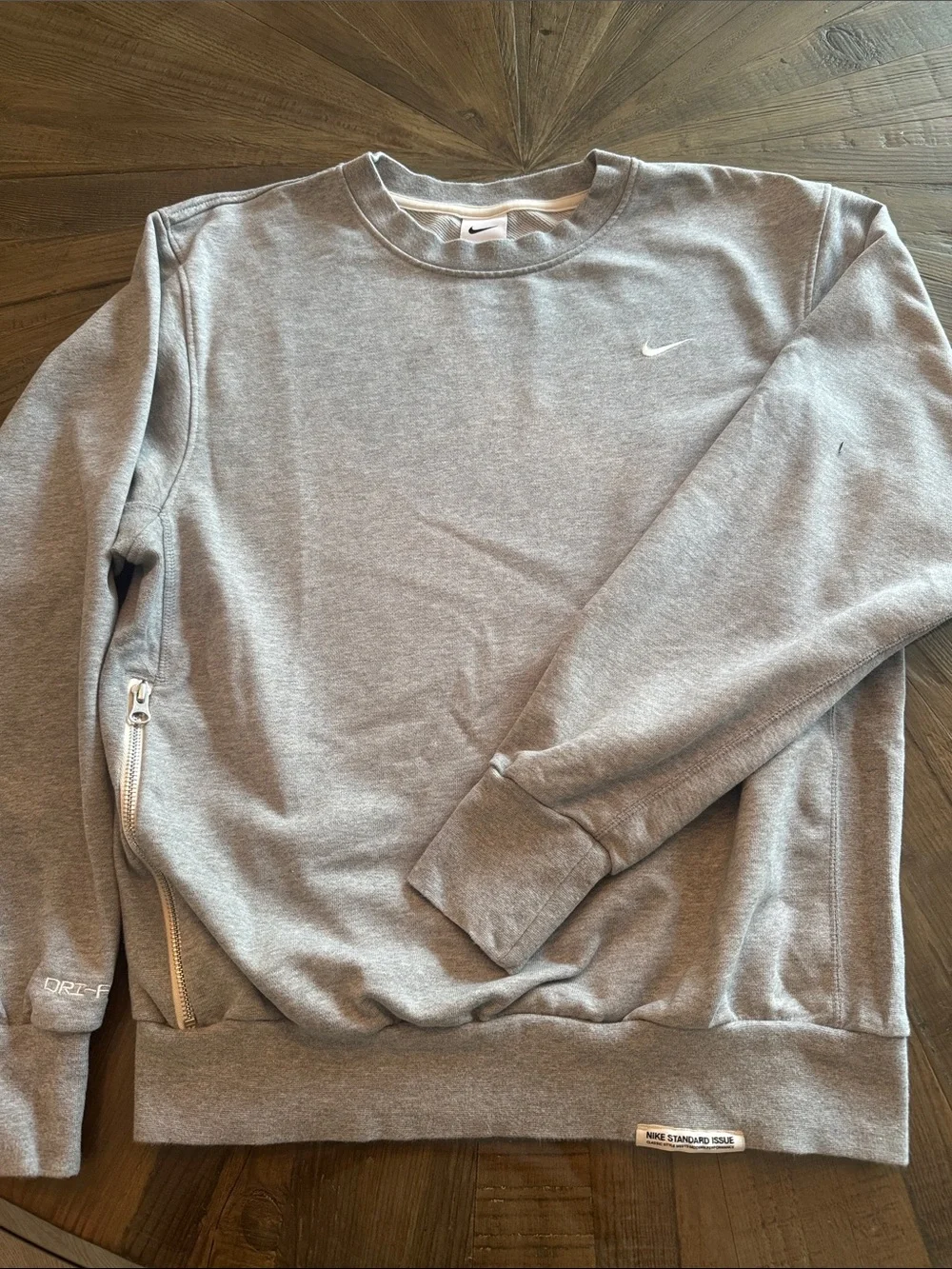 Nike Light Gray Crewneck Sweatshirt with White Swoosh